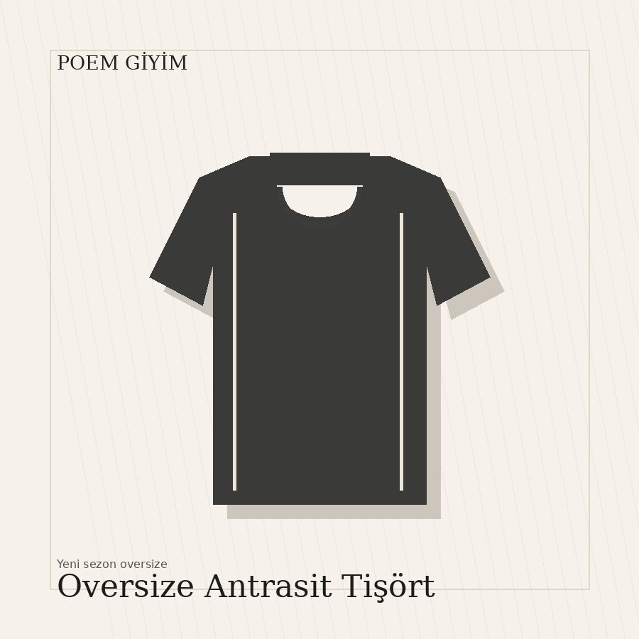 Oversize Antrasit Tişört